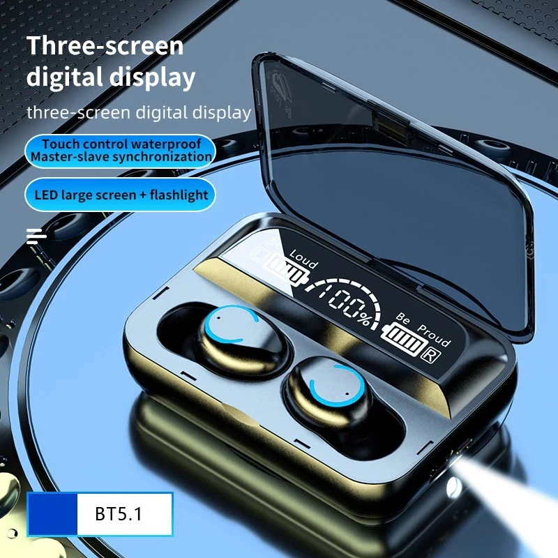 Music Sports TWS Earbuds F9-47 Smartphone Wireless In-Ear Gaming Headset Waterproof Earbuds with Power Bank