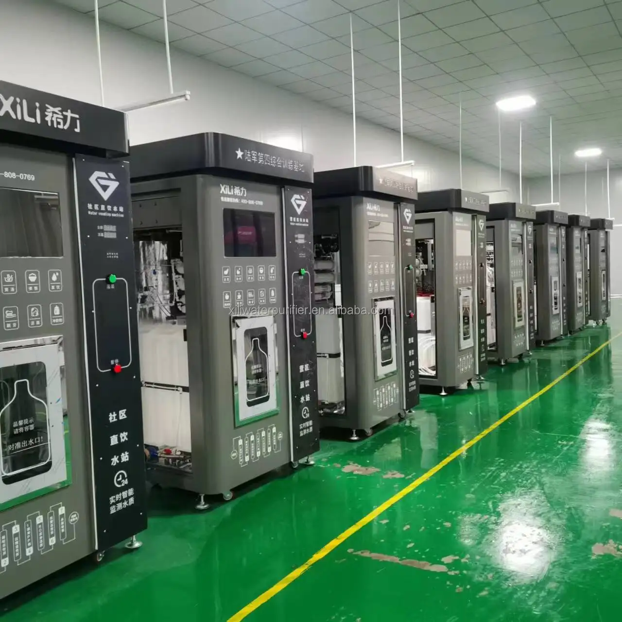 3T Per Day Galvanized Steel + 304 Stainless Steel Outdoor Self-service Water Dispenser 800 GPD Pure Water Maker Treatment