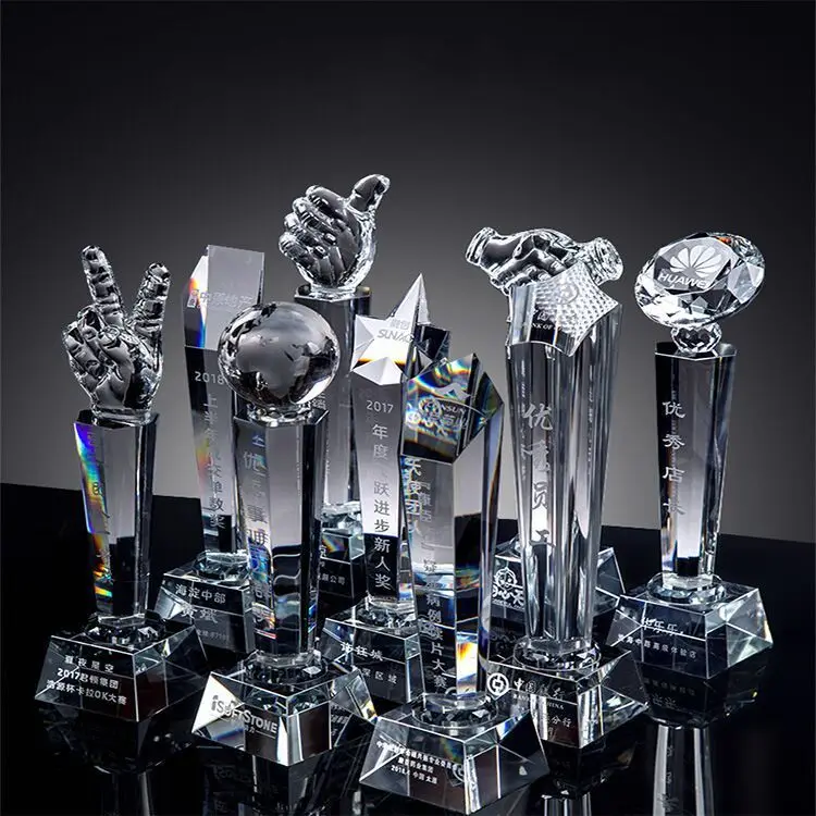 Honor Of Crystal K9 Trophy Customization Crystal Trophy Manufacturer Clear Glass Award