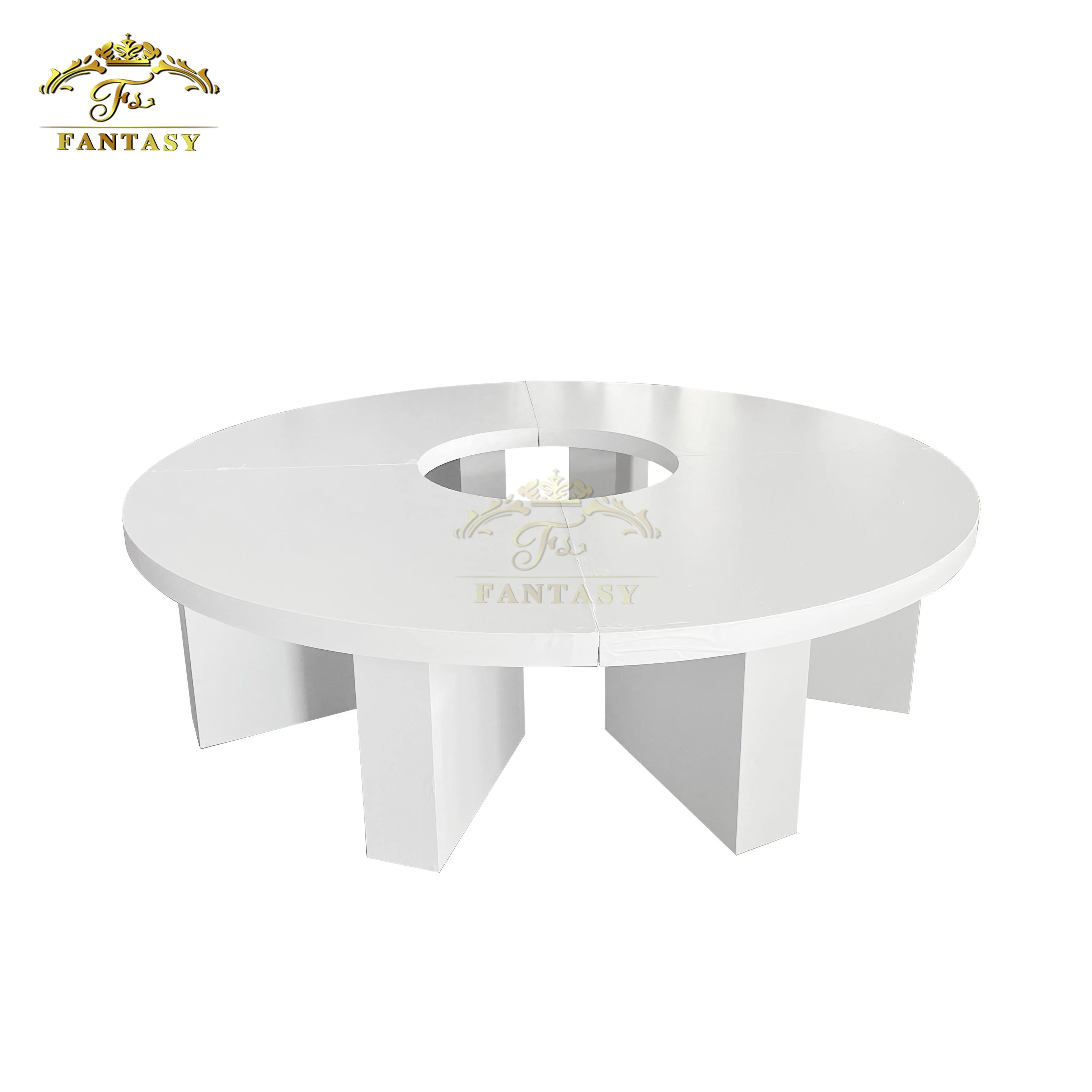 High Quality white acrylic top serpentine table children party table and chairs