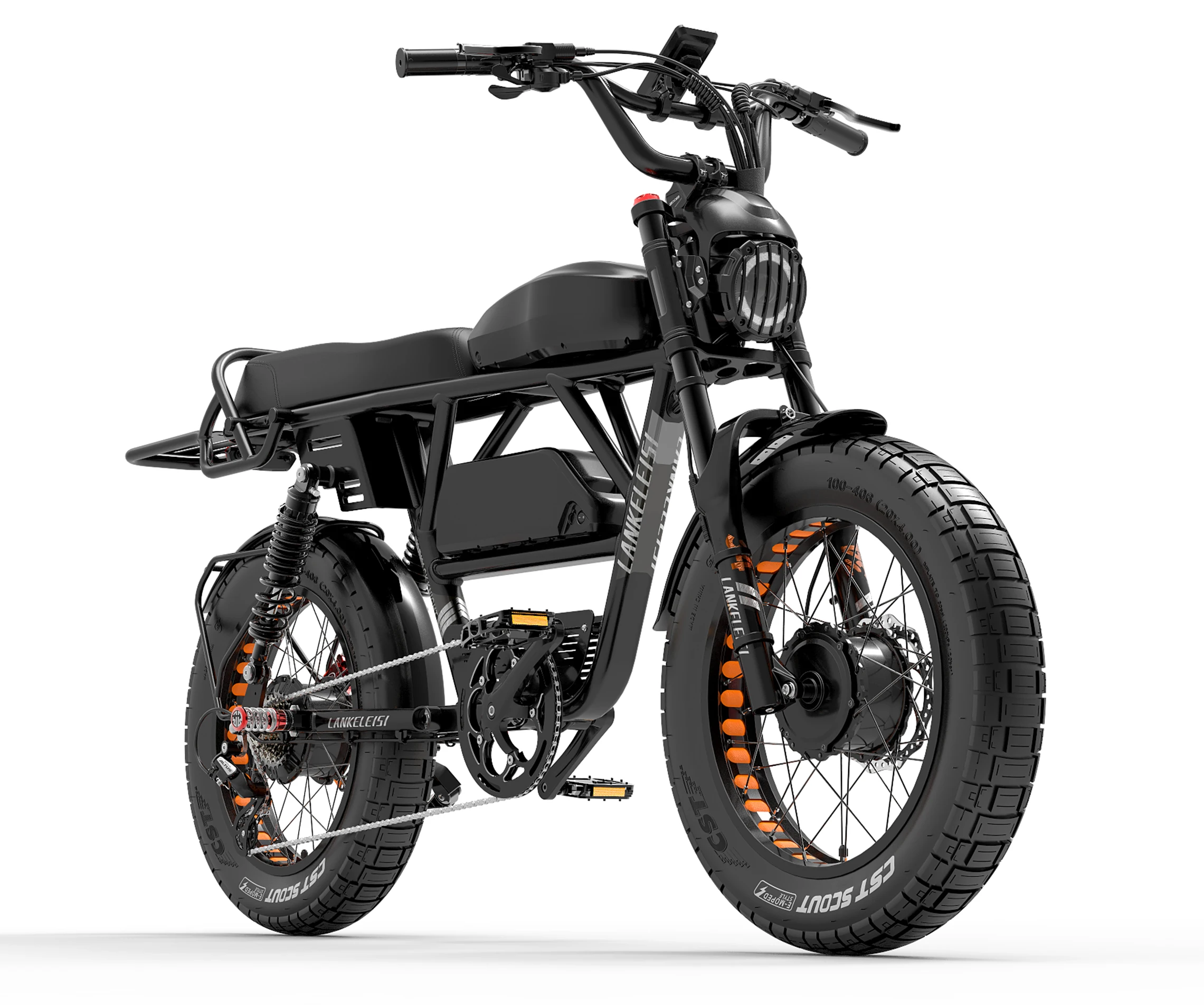 Electric Motorcycle 2000w Brushless Motor Ebike LANKELEISI  48V 20Ah/ 25Ah Electric Bicycle 20*4.0 Mountain Fat Tire