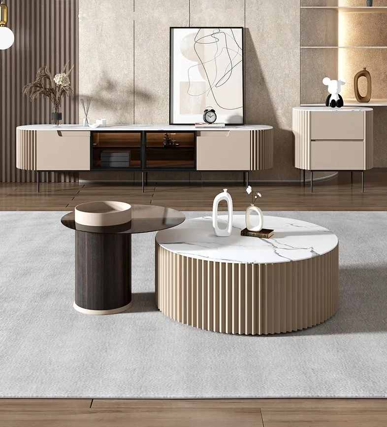 High Quality Ceramic Modern Luxury Small Round Cafe Table Shape Marble Table Tea Coffee Tables