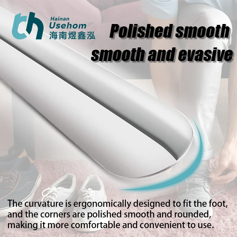 hot sales natural stainless steels durability 49.6 cm stiff home-use shoe horn for  easy to take off shoes