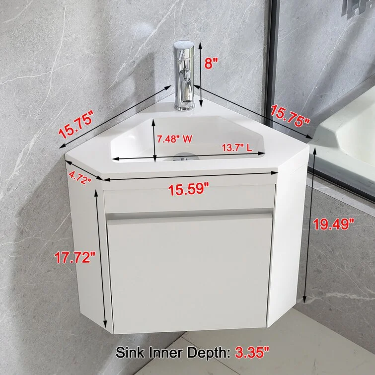 Wall-mounted Corner Ceramic Washbasin Small Apartment Bathroom Washbasin Cabinet