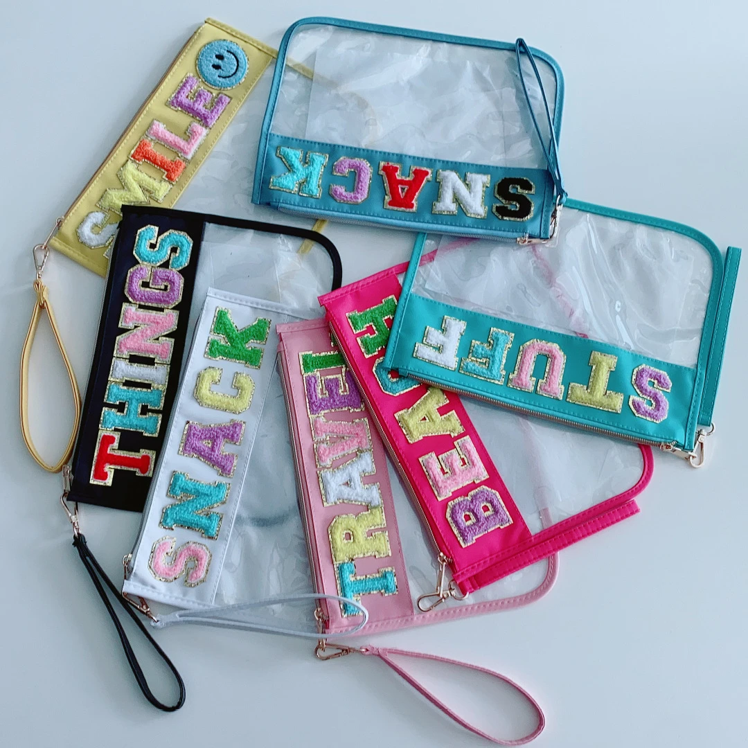 Ready to Ship Snacks Bag Diaper Bag Insert Snacks Pouch Clear Bag with Patches for Summer Gift