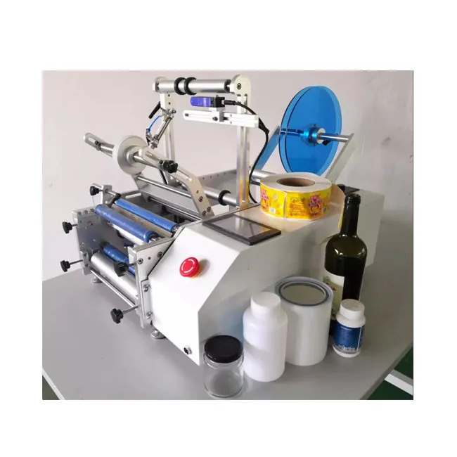 Newest Factory Small Semi-automatic Round Bottle Labeling Machine Sticker Machine Beverage Glass Bottle Labeling Machine