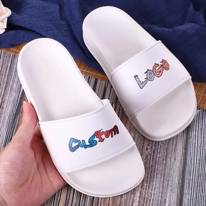 new arrival beautiful stylish soft pu blank slide sandal summer slippers for kids girls