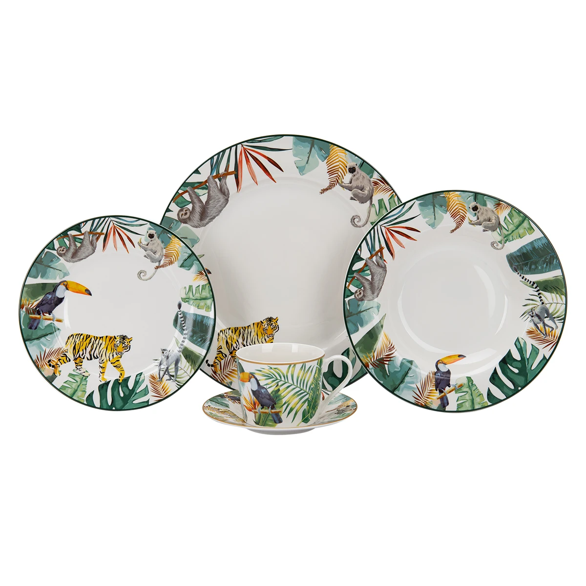 ethiopian modern animal tiger set of ceramic espresso coffee china tea set cup and saucer