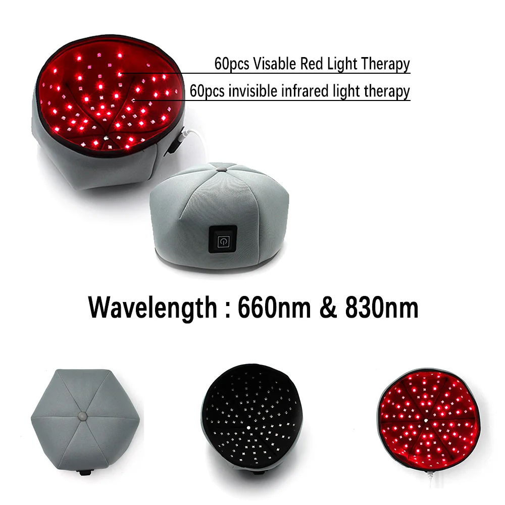Chprety Home Use Helmet Full Scalp LED Treatment 650nm 830nm Red Hat Red Light Therapy Cap For Hair Loss Laser Cap Hair Growth