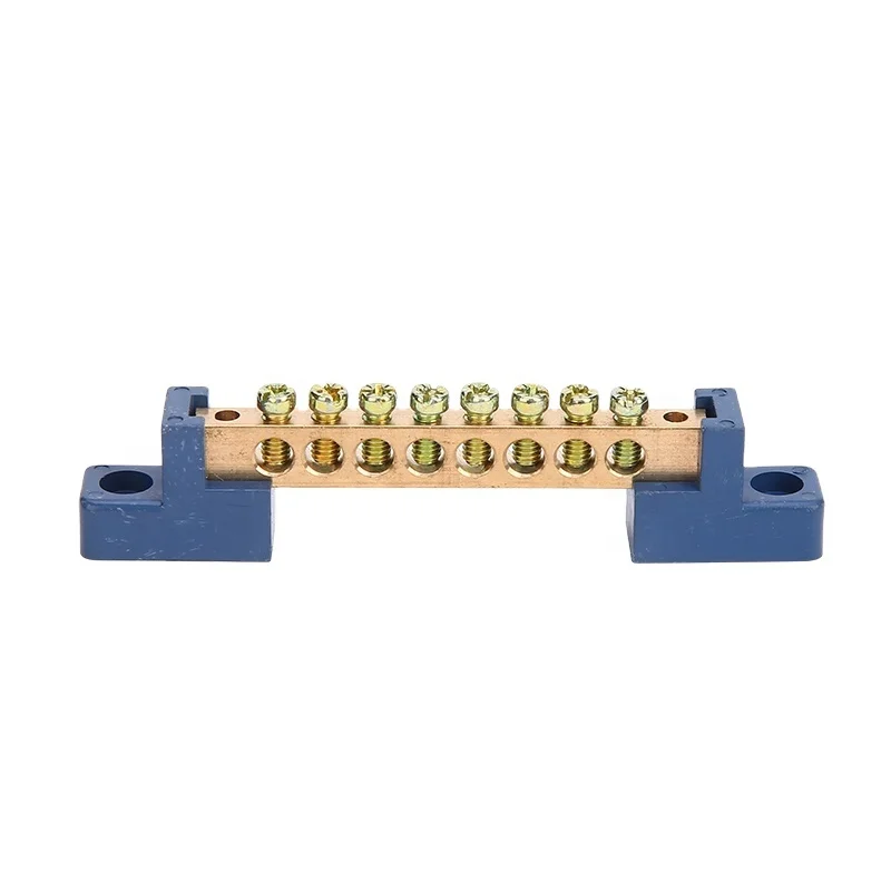 YL-004 Natural Screw Terminal  8P 6*9  With Blue Plastic Holder