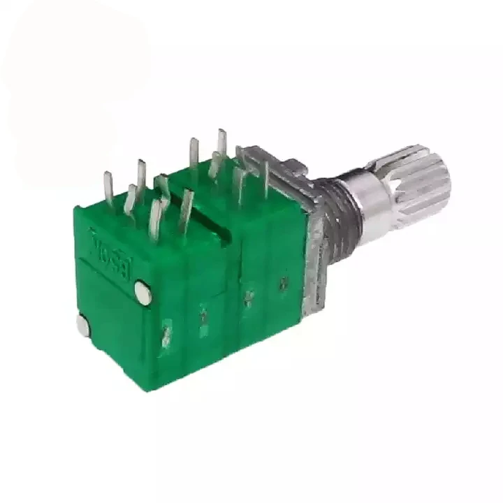 Free samples 9mm 4 gang 12pins 10K 20K 50K 100K linear rotary potentiometer dual concentric shaft b203 rotary potentiometer