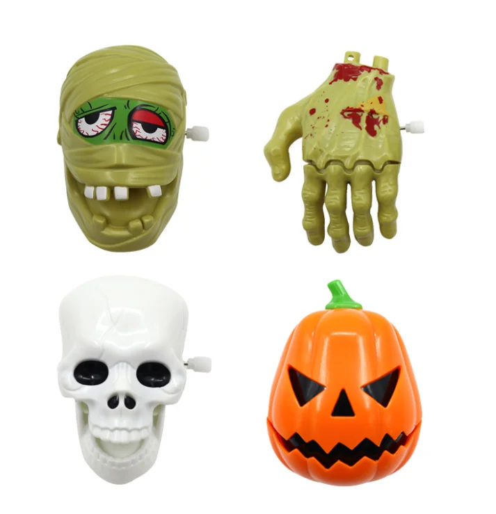 Halloween trick Easter ghost hand pumpkin head mummy chain wind-up toy set