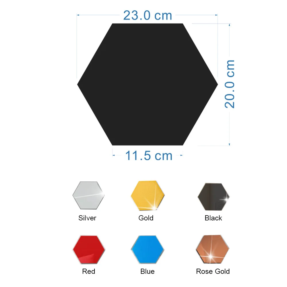hexagon acrylic mirror wall sticker three-dimensional self-adhesive wall sticker home decoration wall sticker