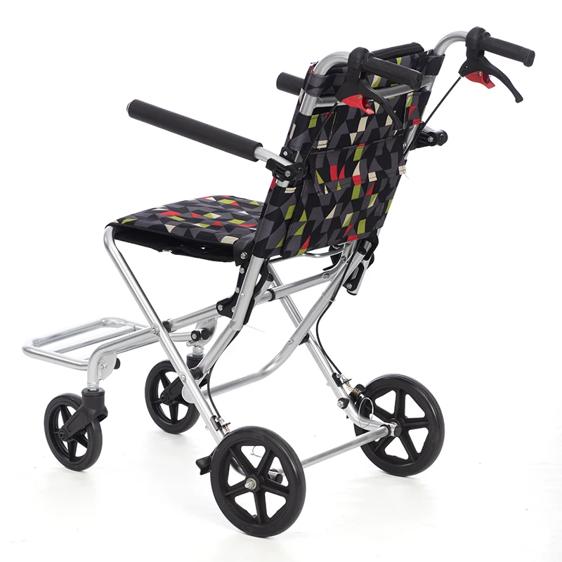 Elderly Portable Mobile Wheelchair With Manual Brake Hand Push Wheelchair Folding Portable Wheelchair For The Disabled