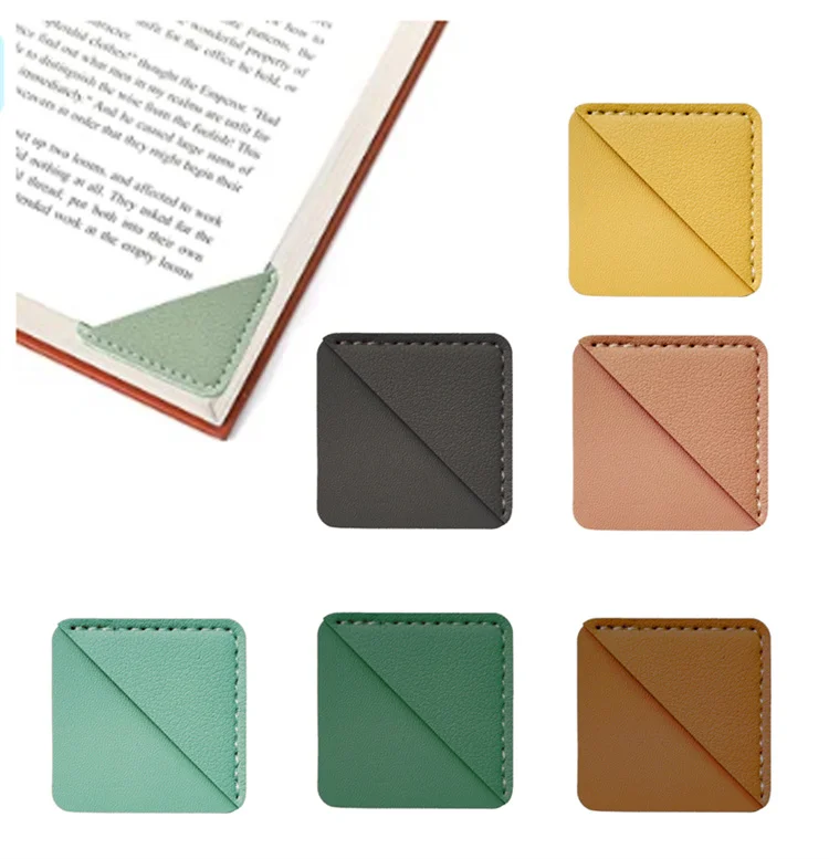 Custom Personalized Handmade Gifts Leather Triangle Reading Page Marker Bookmark