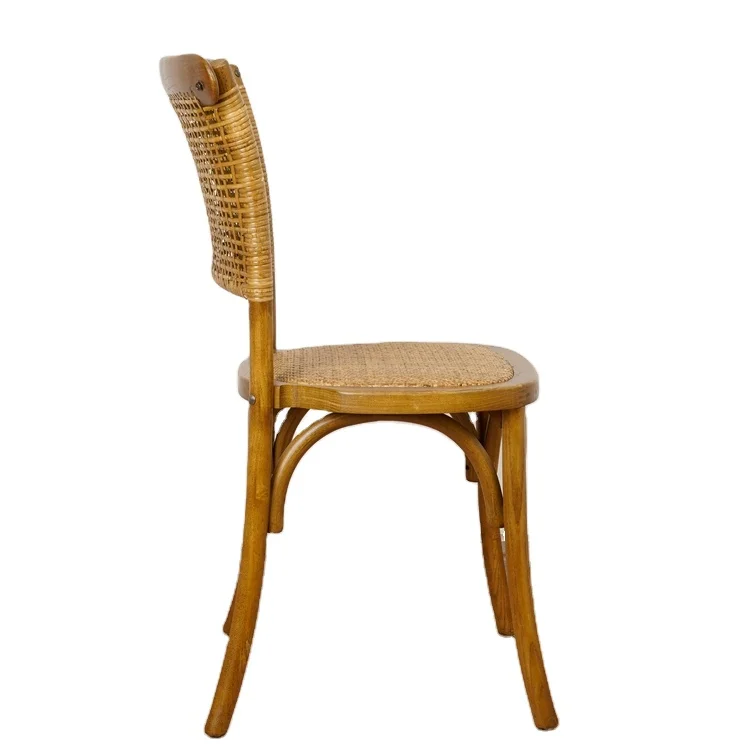 Factory Price Wholesale Classic Style Durable Bentwood Dining Chairs Stackable Rattan Seat Room