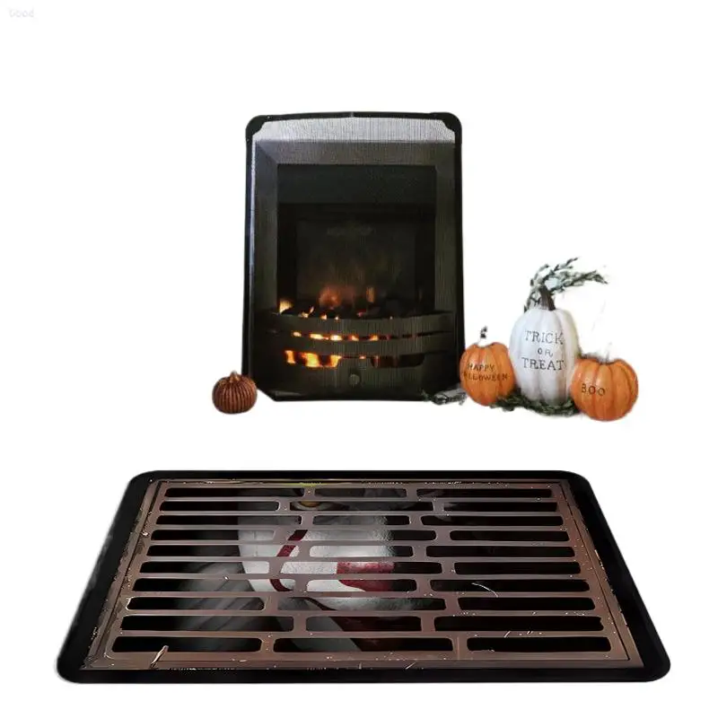 Cross-border Halloween hollowed out clown carpet 3D visual manhole cover household entrance door floor mat wholesale