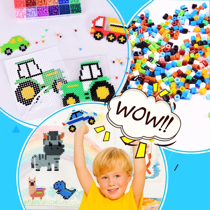 Toowl 5mm Custom Wholesale 24 Colors Children Educational Toys Ironing Eco Friendly Hama Perler Beads Fuse Beads Kit