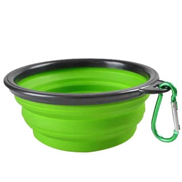 OEM Customized 350ml Traveling Collapsible  Silicone foldable Dog Pet Bowls & Feeders Silicone portable  Pet Bowls