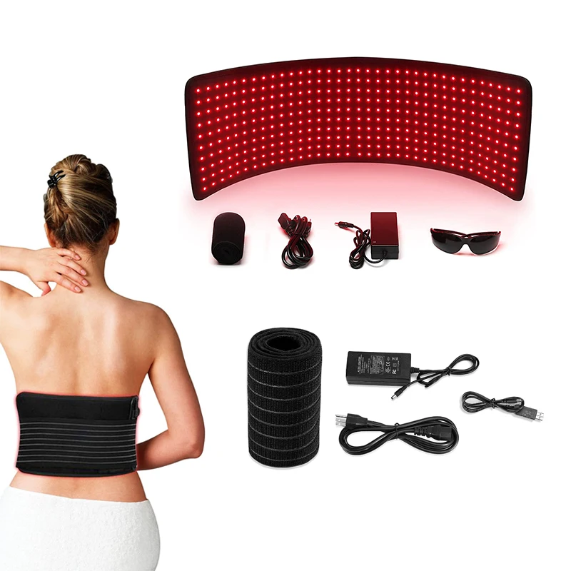 
Portable and Flexible Pain Relief Muscle Waist Wrap Weight Loss Belt LED Red Infrared Light Therapy Pads for Back Shoulder 