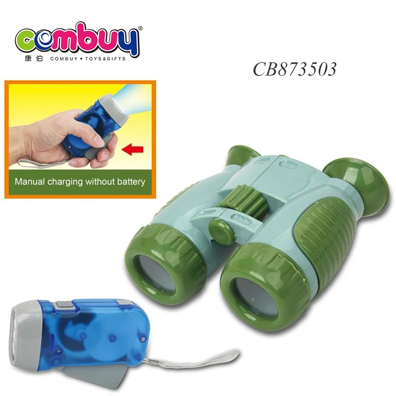 Plastic military kids toy compass flashlight telescope kids