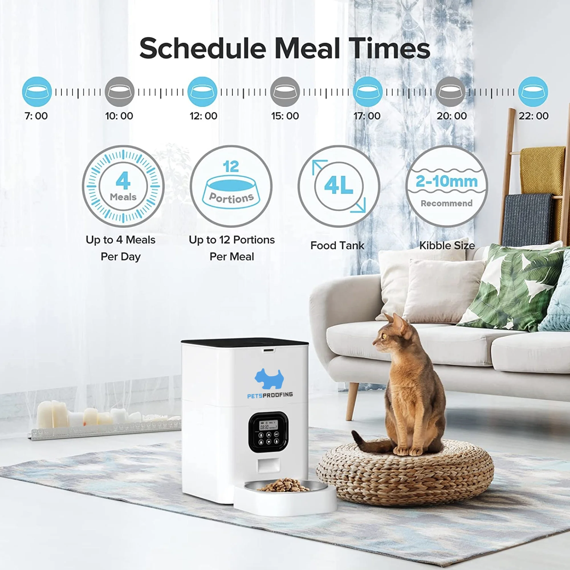 Best Selling Wholesale Smart Automatic 4 Meals Timed Auto Robot Dog Cats Pet dry Food Feeder Bowls Dispenser
