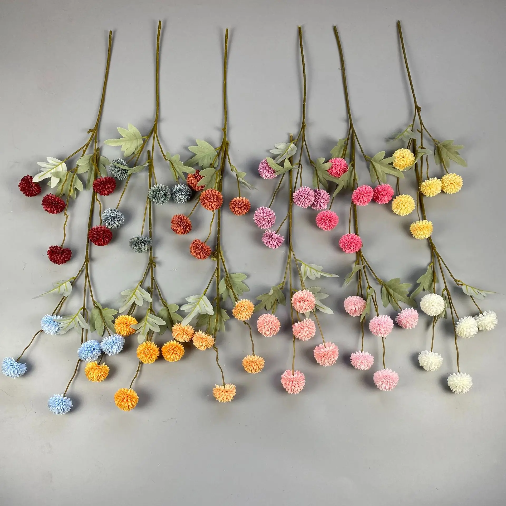 Artificial Wholesale Flowers fake faux flores ball chrysanthemum bouquet artificial flowers