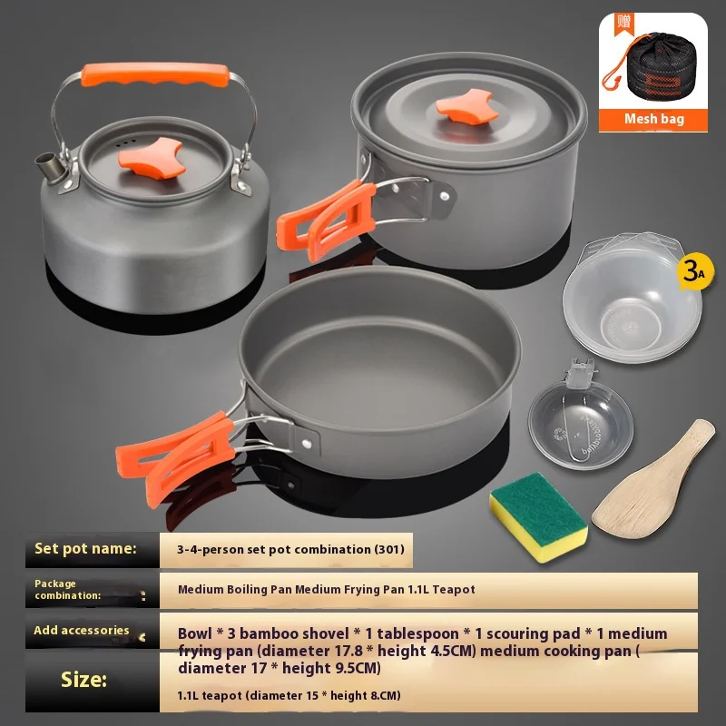Outdoor jacket pot portable folding storage camping equipment supplies picnic cooker water set camping stove