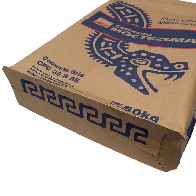 China Packing 25 kg 50 kg valve kraft paper bags for Cement Building Concrete mixing Packaging