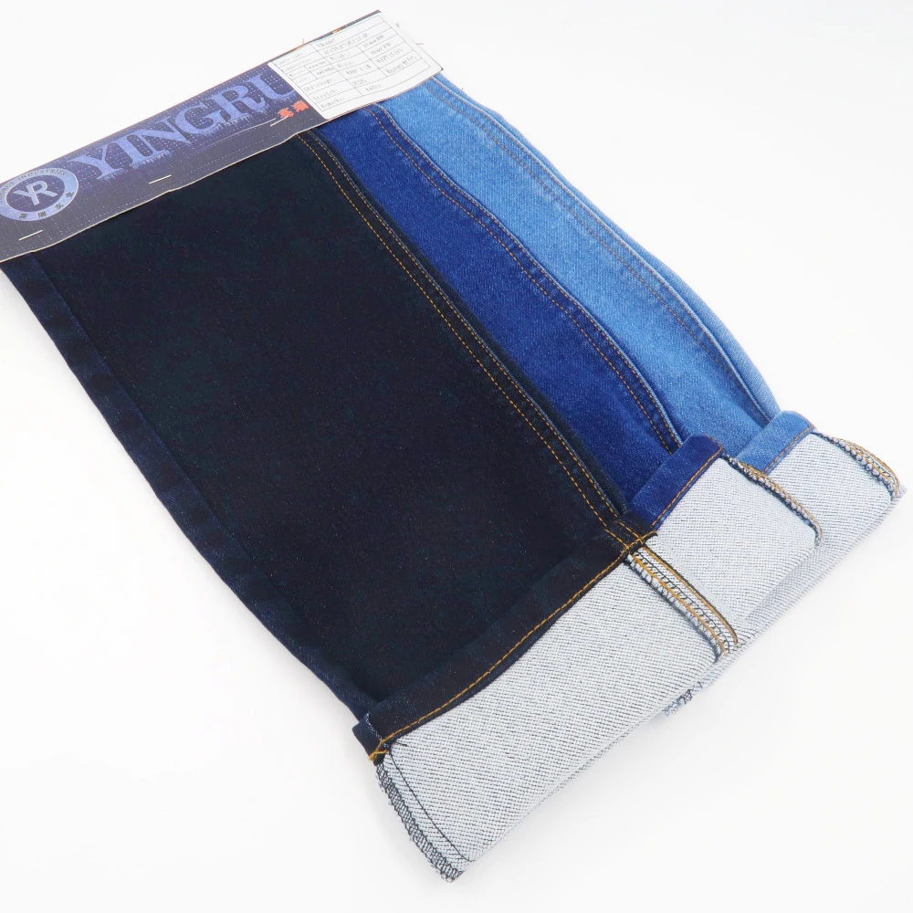 
Blue black color heavy weight knit looking woven cheap price denim fabric 