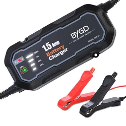12V 1500mA Automatic Smart Motorcycle  Boat Car Battery Charger Maintainer Repair Lead -Acid Battery Charger Starting Cars
