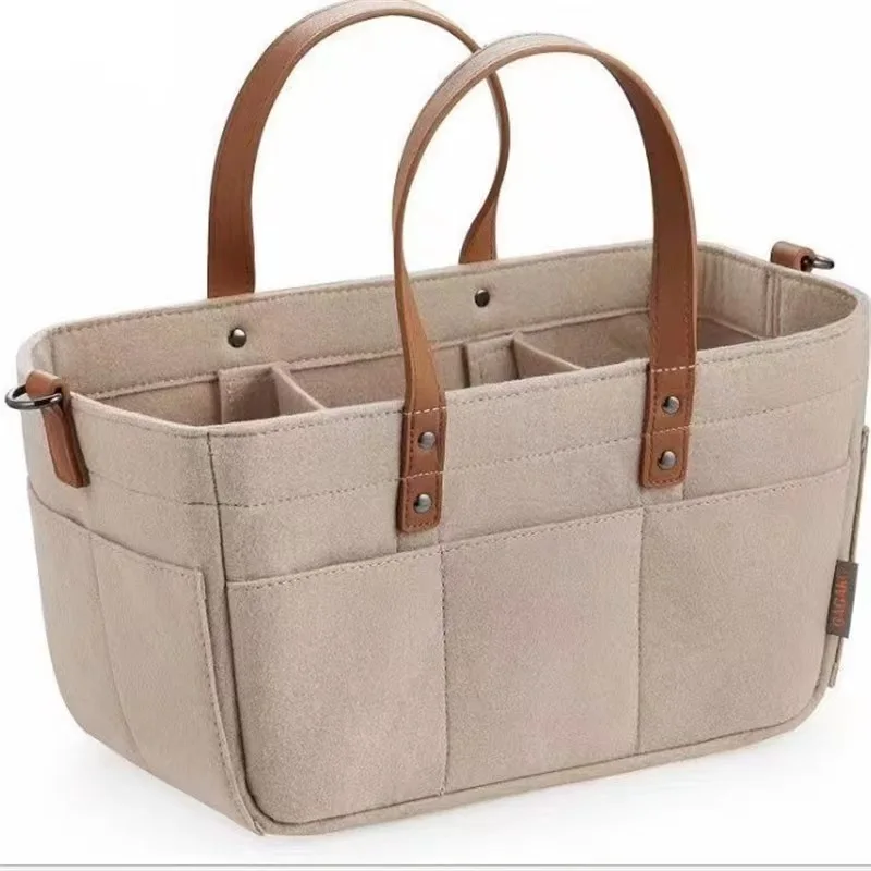 Newest Foldable Outdoor Handbag Felt Diaper caddy tote With the handle Cloth Bag detachable multifunction custom baby storage