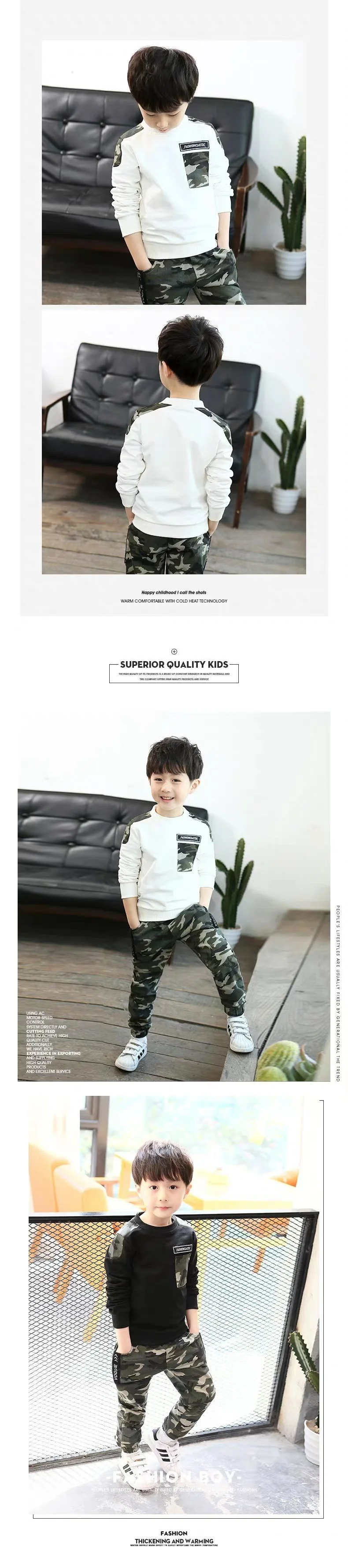 Autumn Fashion Camouflage Kids Clothing Sets Teens Boy Clothes Boys Outfits Suits