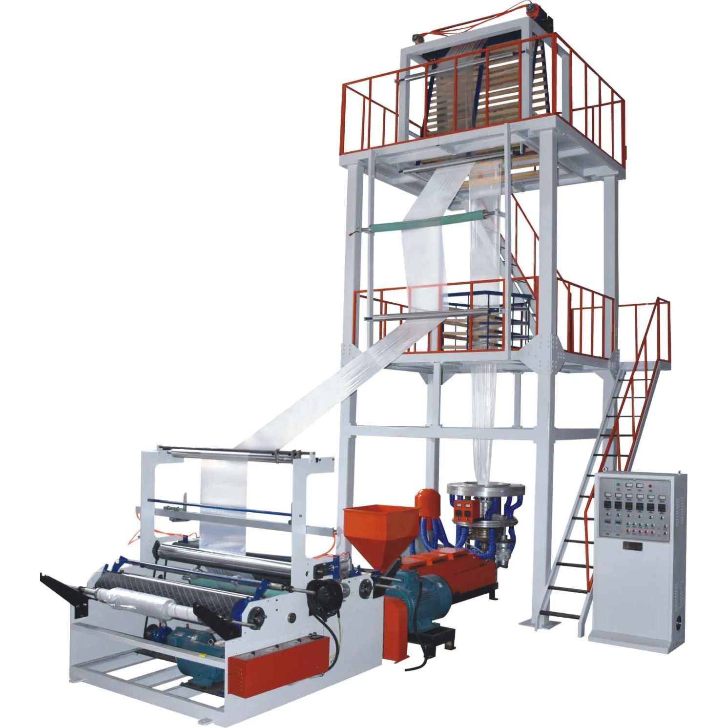 HSj-50 Film Blowing Extruder Machine Plastic Bag Extruder 600mm HDPE LDPE PE Film Blowing Machine