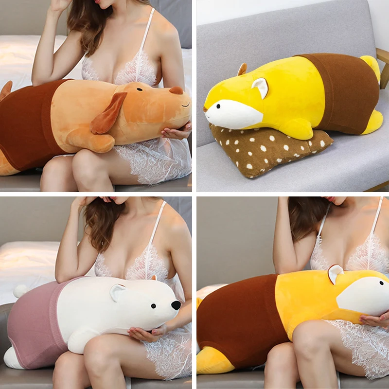 Hot Style Animal Pillow Dolls Hidden Simulation Automatic Retractable Dildo Female Masturbation Cannon Toy Vibrators for Girls