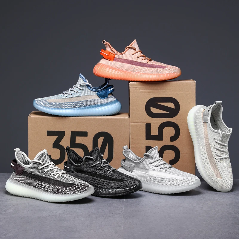  Yeezy 350 V2 экономичная версия комбинированная дышащая эластичная трикотажная обувь для бега с имитацией