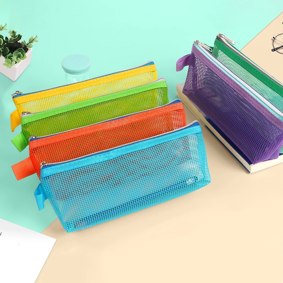 Back to School Pencil Case Bags Pen Box Kawaii Pencil Bag for Students Korean Stationery School Supplies Transparent Plastic