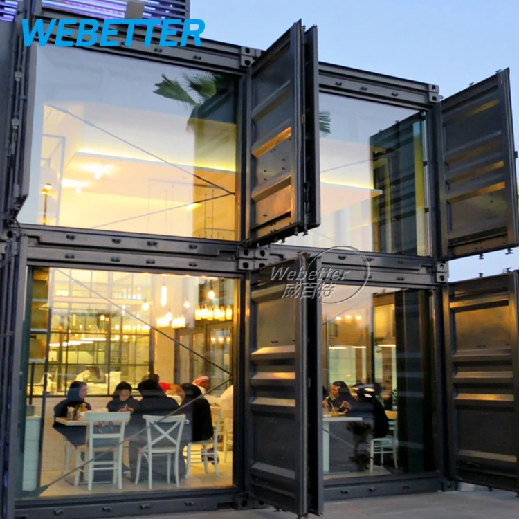 WEBETTER Prefab Restaurant Modular Container Fast Food 20ft 40ft Steel Structural Container Cafe Kitchen Restaurant