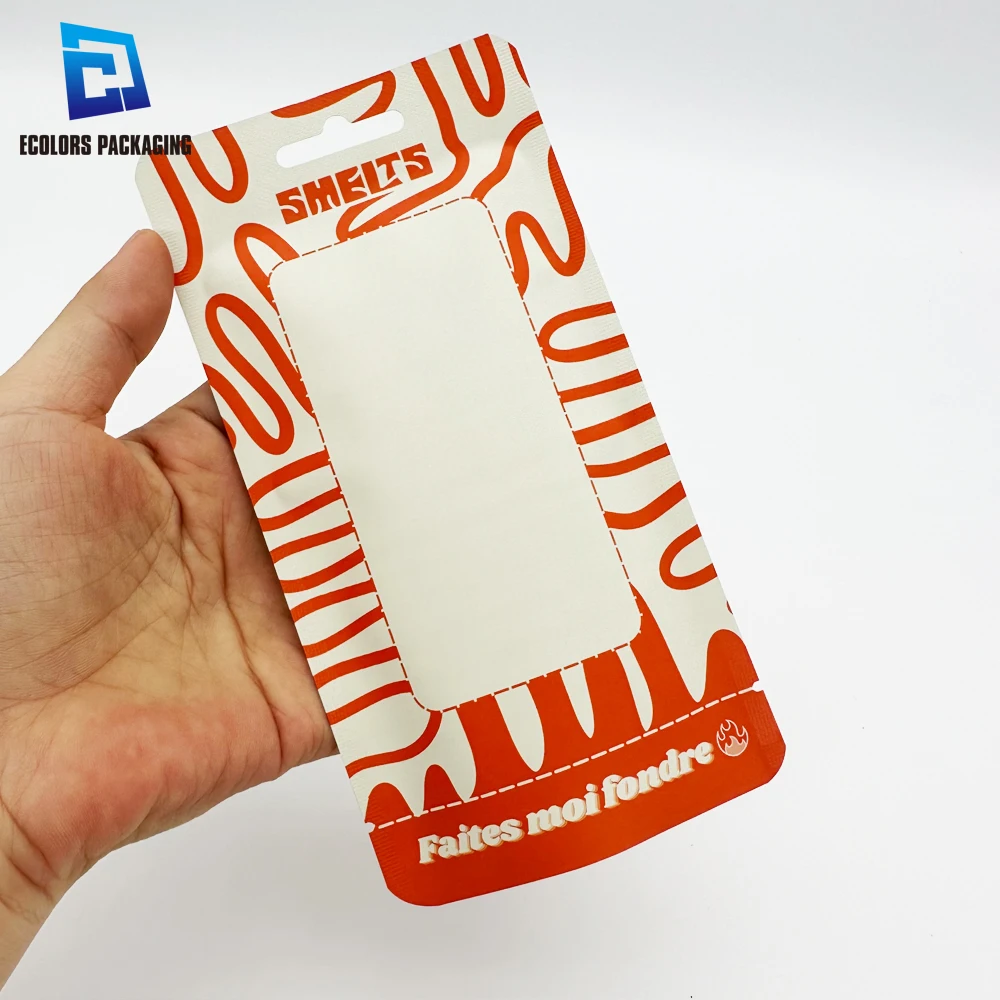 eco friendly customized matte wax tablet aluminum foil plastic pouch heat seal sachet packaging bag with euro hole