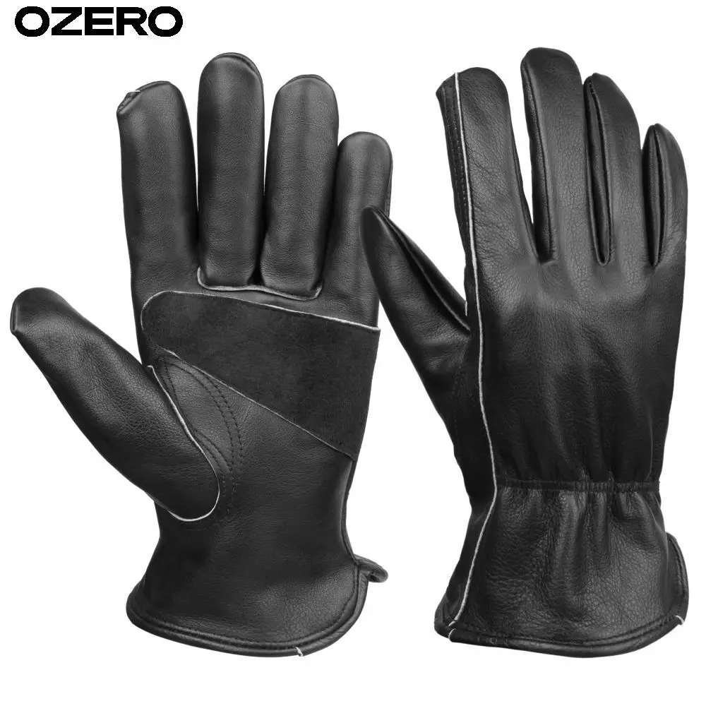 OZERO Flexible Fitness Windproof Factory Grain Cowhide Warm Custom White Waiter Gloves