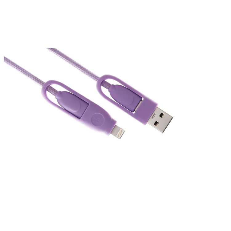 
Free Shipping Custom USB A 2.0 4 in 1 PD Fast Charging Data Cable Nylon Charging Cable for iPhone Charger 