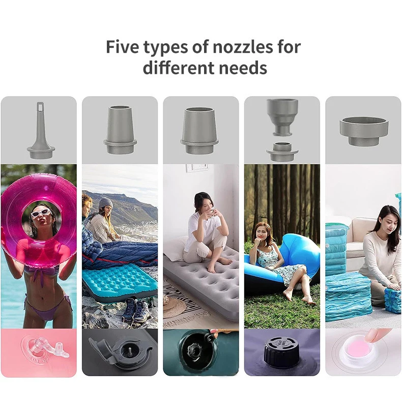 Customizable mini portable electric air pump bicycle tire inflator wireless air pump USB lithium battery lighting pump