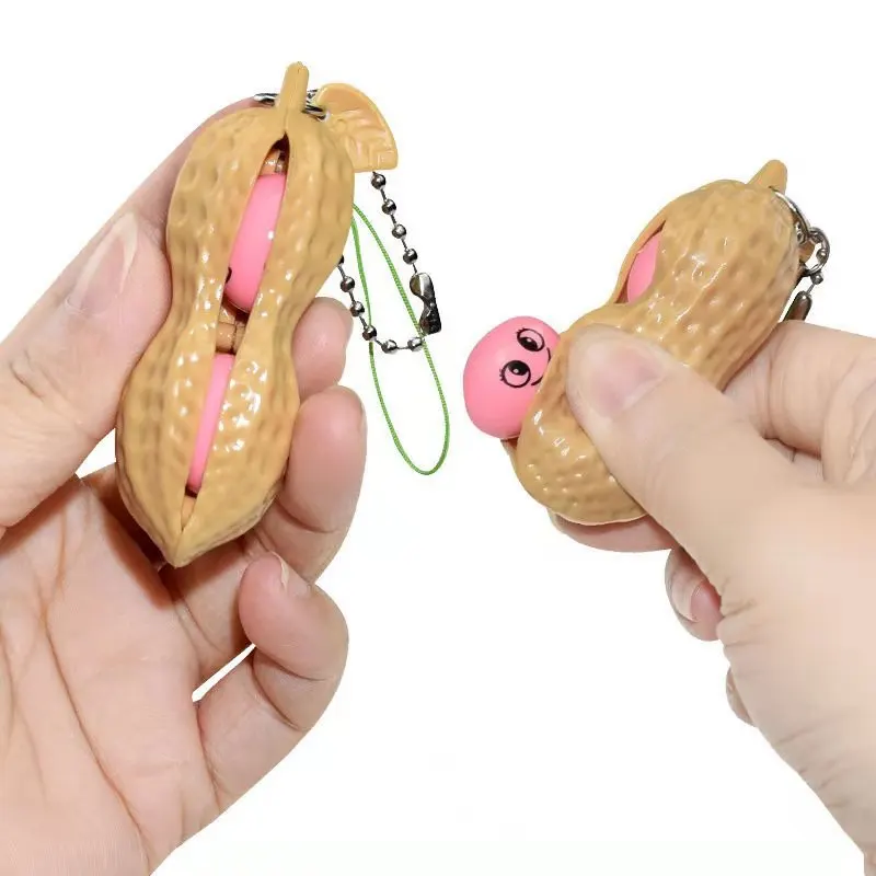 Infinite Peanut Edamame Toys Peas Beans Keychain Fidget Squishy Decompression Squeeze Antistress Figet Stress Popper Toy