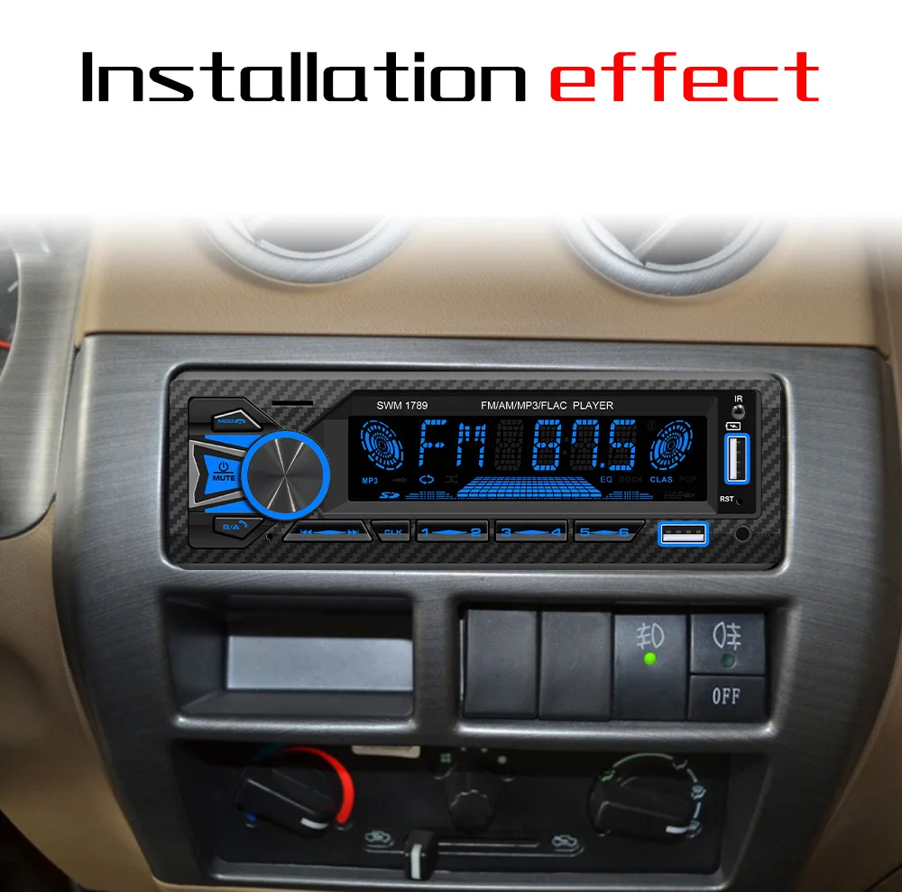 Автомагнитола 1 din с поддержкой громкой связи и телефона 2USB FM AUX автомобильный