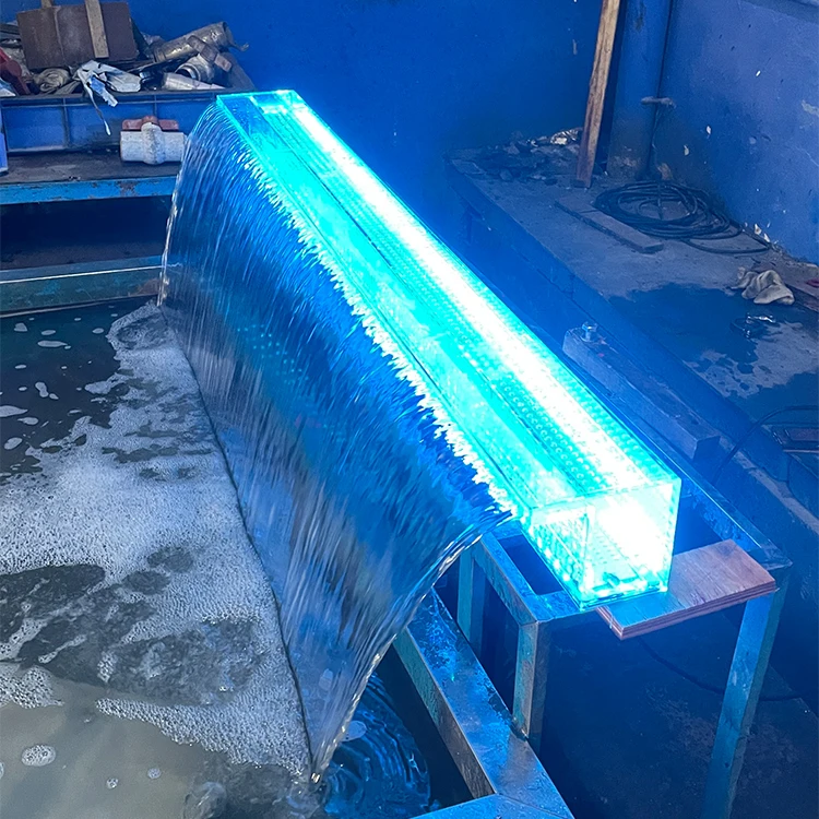 swimming pool acrylic water blade plastic waterfall fountain wall sheer descent garden artificial customized waterfall