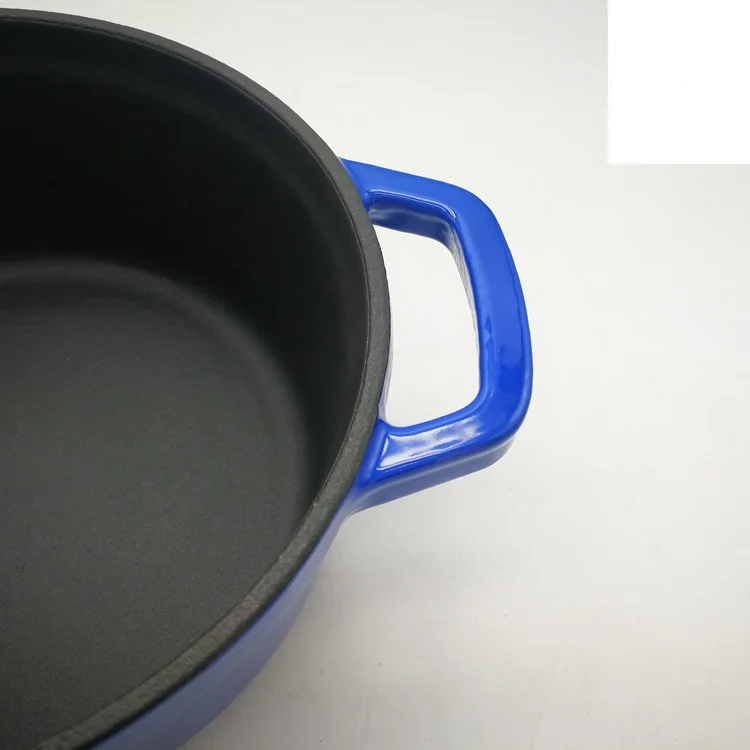 Enameled Cast Iron Dutch Oven Pre-seasoned Casserole Pot with Lid & Handles