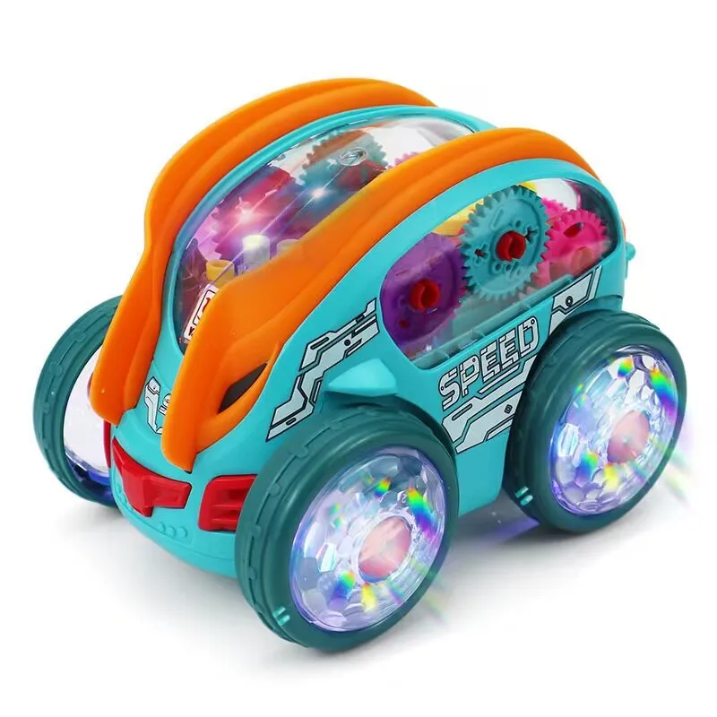 Unisex Electric Stunt Dump Truck Toy 360 Rotate Gear with Music & Light ABS Plastic for Boys & Kids to Play Street Stall