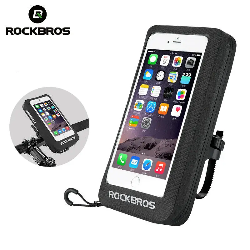 ROCKBROS Cell phone Waterproof Case Waterproof bag for Bike Motorcycle Universal mobile phone Cradle Pouch Mount touch sreen bag