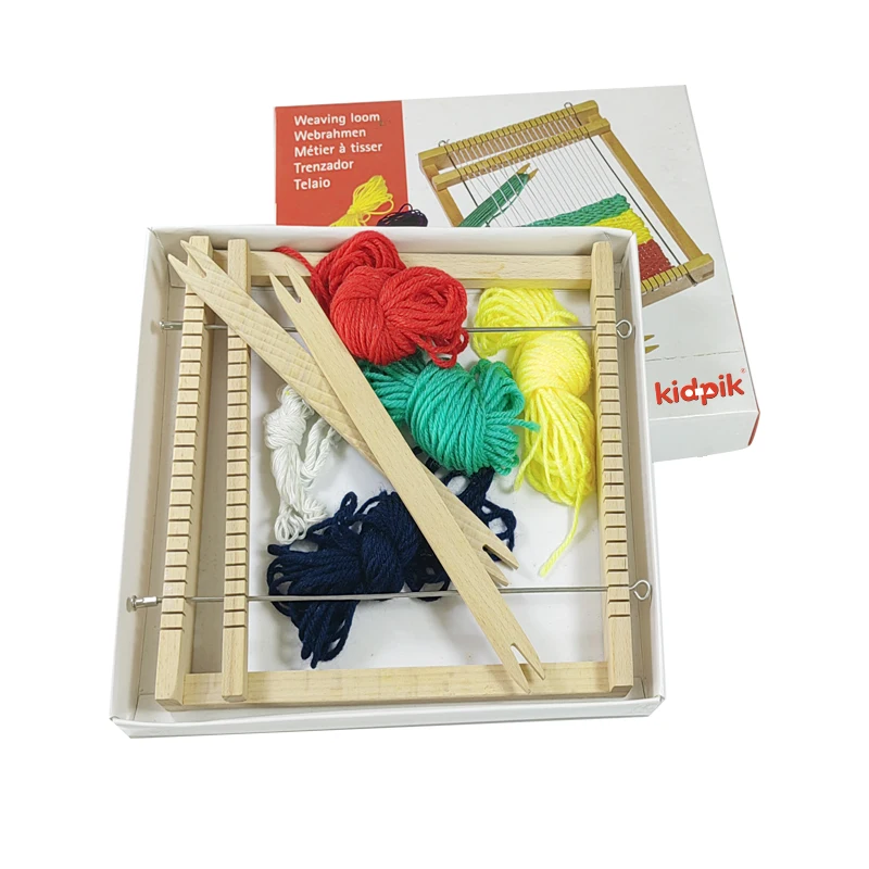 Wooden Tapestry Handcraft Shuttle Spool Knitter Diy Pretend Play Kids Beginners Crochet Knitting Tool Weaving Loom Kit For Kids