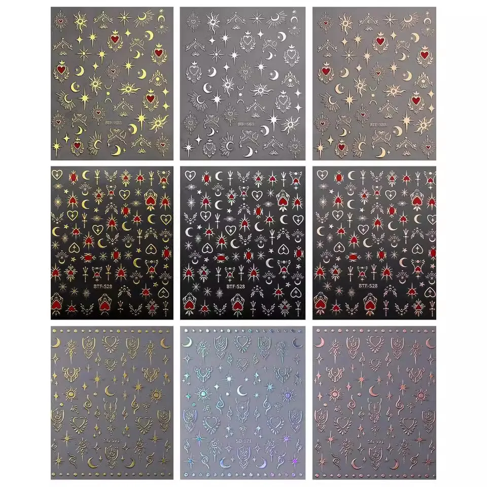 Dropshipping Three-dimensional bronzing Nail sticker set with Sourcing & Fulfillment services Free shipping to US